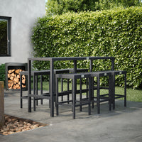 UMAMI barbord 172cm med 6 barstole, sort