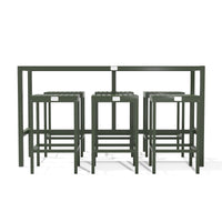 UMAMI barbord 172cm med 6 barstole, grøn