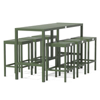 UMAMI barbord 172cm med 6 barstole, grøn