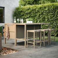 UMAMI barbord 172cm med 6st barstolar, beige