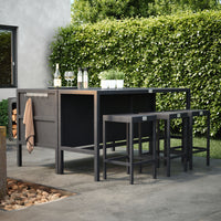 UMAMI barbord 172cm med 6 barstole, sort