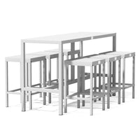 UMAMI barbord 172cm med 6 barstoler, hvit