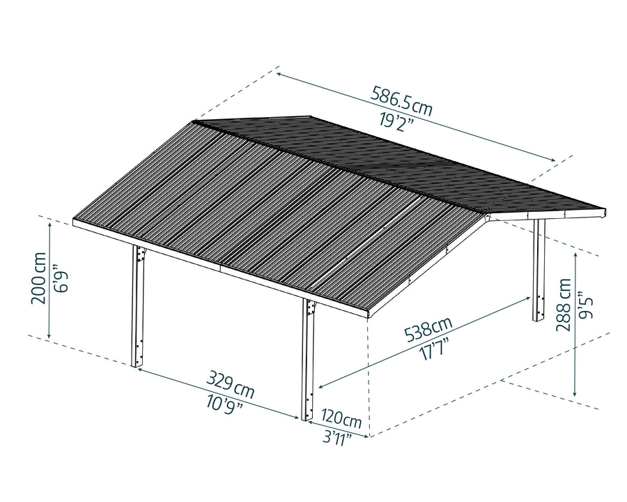 SYDNEY CARPORT DUBBEL BÅGE