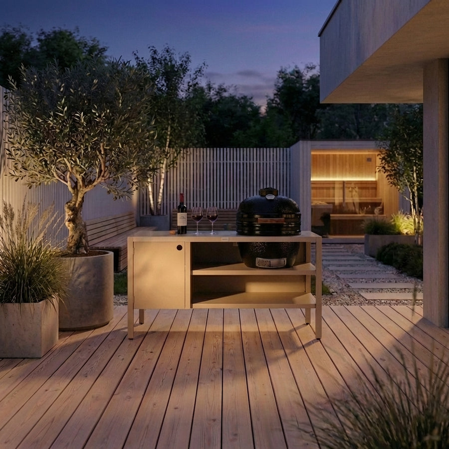UMAMI Modul 3, beige / rostfri + svart kamado NORDIC FLAME
