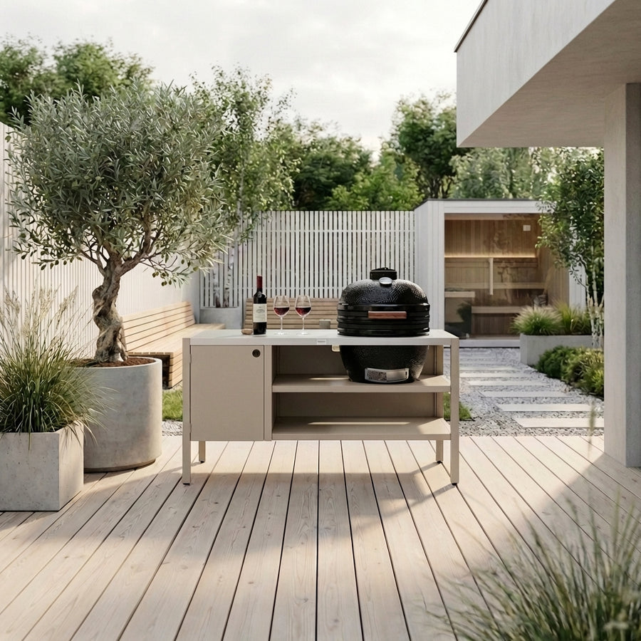 UMAMI Modul 3, beige / rostfri + svart kamado NORDIC FLAME
