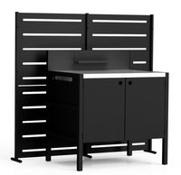 RAMA innsynsskjerm 2 seksjoner høy, svart, L160 x D30 x H153 cm