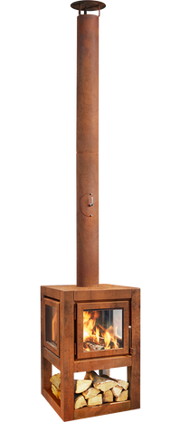 QUARUBA L vedkamin - Fyra glas