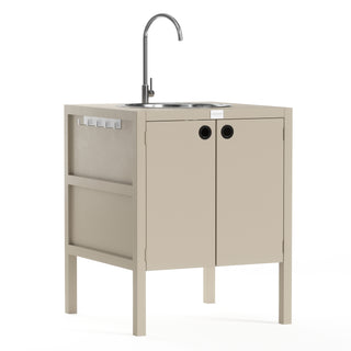 UMAMI udendørs køkkenpakke, vaskemodul samt modul 3, beige/rustfrit
