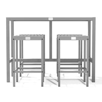 UMAMI barbord 123cm med 4 barstoler, hvit