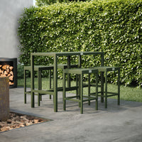 UMAMI barbord 123cm med 4 barstole, grøn