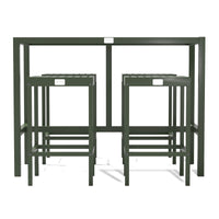 UMAMI barbord 123cm med 4 barstole, grøn