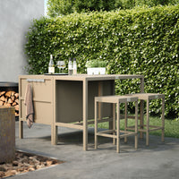 UMAMI barbord 123cm med 4 barstole, beige