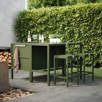 UMAMI barbord 123cm med 4 barstole, grøn