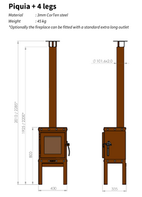 PIQUIA vedkamin - 4 ben