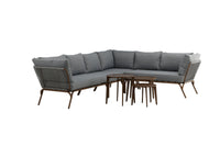 Roxo hjørnesofa med sofabord - brun / grå