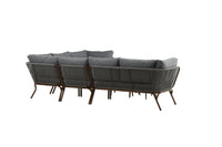 Roxo hjørnesofa med sofabord - brun / grå