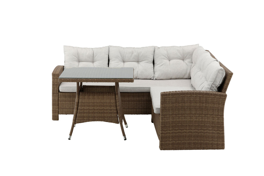 Watford hjørnesofa med sofabord - natur / beige