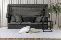 Nopy solsäng med tak - svart / grå