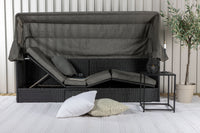 Nopy solsäng med tak - svart / grå