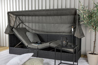 Nopy solsäng med tak - svart / grå