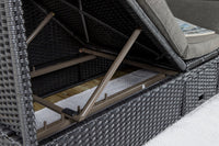 Nopy solsäng med tak - svart / grå