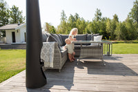 Vikelund hörnsoffa med soffbord - grå