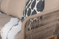 Chania hjørnesofa med sofabord - latte/akacie