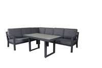 Barcelona hörnsoffa med soffbord - svart