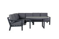 Barcelona hörnsoffa med soffbord - svart