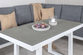 Canapé d’angle Barcelona avec table basse - blanc