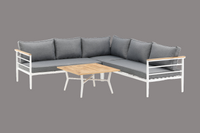 MEXICO Hörngrupp med soffbord vit/grå