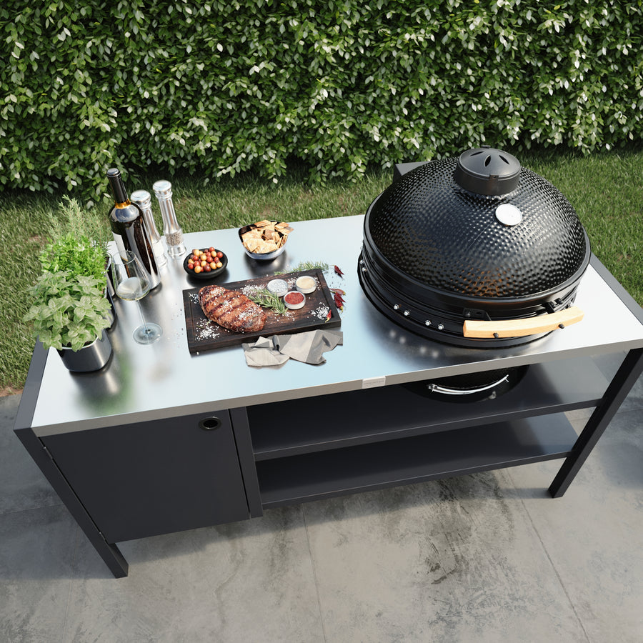 UMAMI Utekjøkken Modul 3 for kamado + Kamado BONO Limited, svart / rustfritt