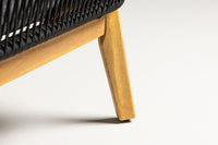 Chania hjørnesofa med sofabord - sort/akacie