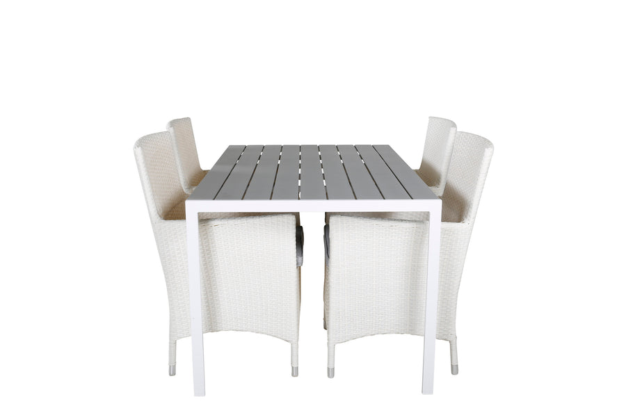 Ensemble repas rectangulaire Break avec chaise à accoudoirs Malin 