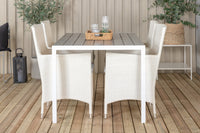 Ensemble repas rectangulaire Break avec chaise à accoudoirs Malin 