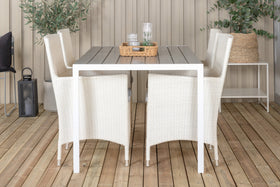 Ensemble repas rectangulaire Break avec chaise à accoudoirs Malin 