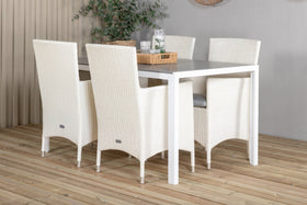 Ensemble repas rectangulaire Break avec chaise à accoudoirs Malin 