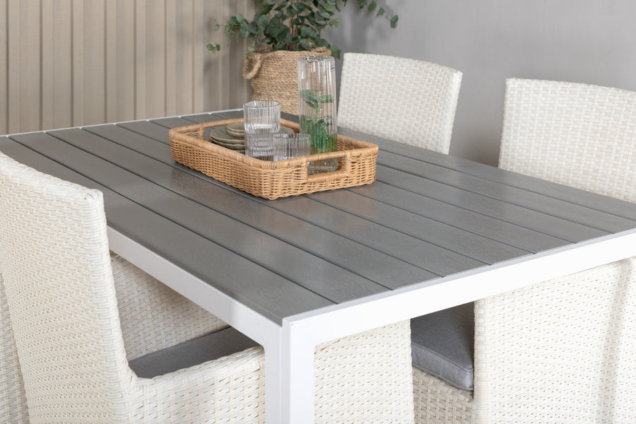 Ensemble repas rectangulaire Break avec chaise à accoudoirs Malin 