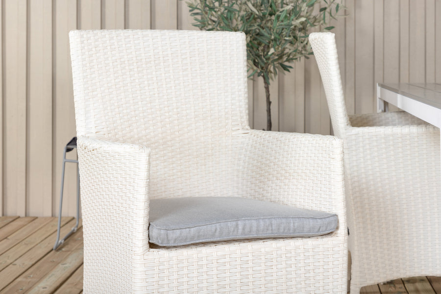 Ensemble repas rectangulaire Break avec chaise à accoudoirs Malin 