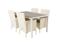 Ensemble repas rectangulaire Break avec chaise à accoudoirs Malin 