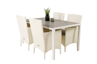 Ensemble repas rectangulaire Break avec chaise à accoudoirs Malin 