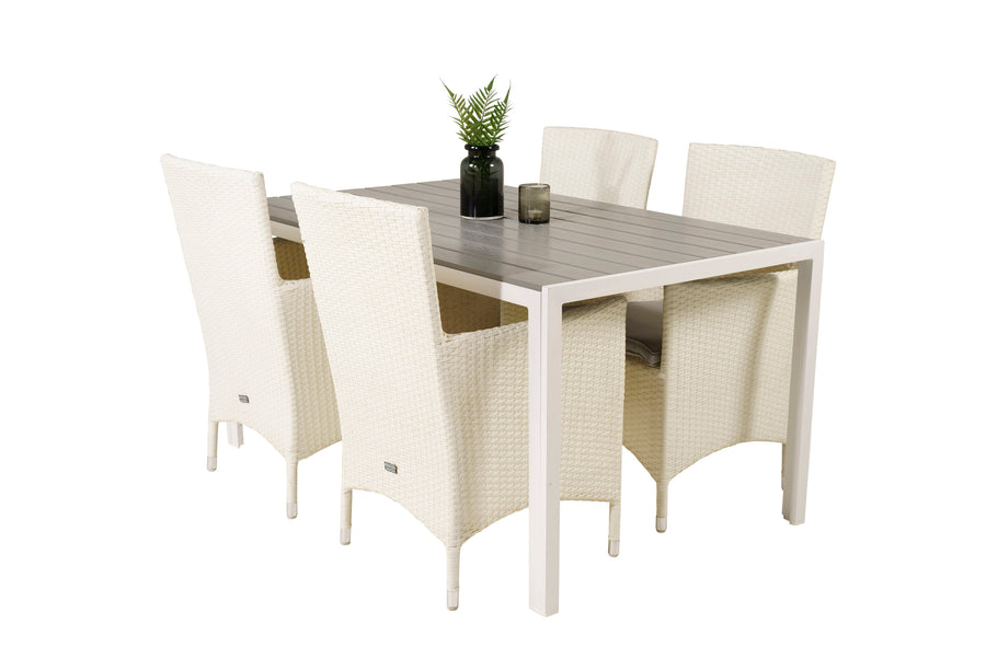 Ensemble repas rectangulaire Break avec chaise à accoudoirs Malin 