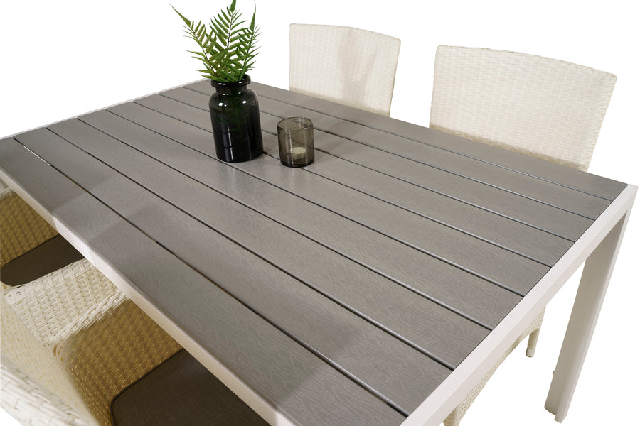Ensemble repas rectangulaire Break avec chaise à accoudoirs Malin 