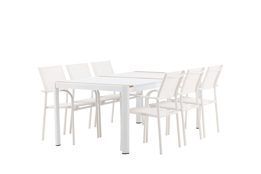 Spisebordet Togo med stolene Santorini 