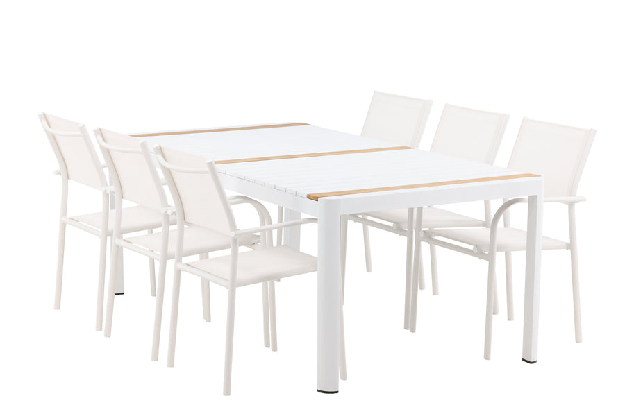 Spisebordet Togo med stolene Santorini 
