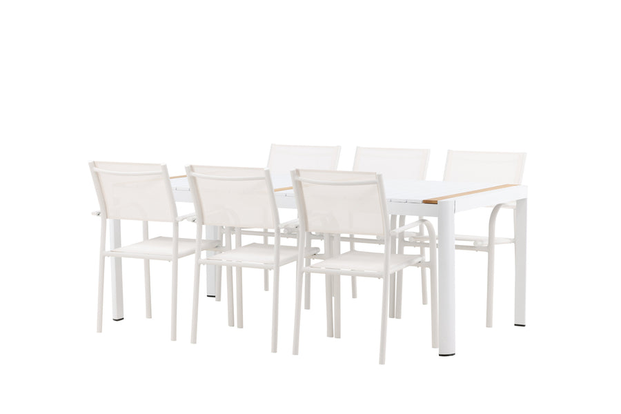 Spisebordet Togo med stolene Santorini 