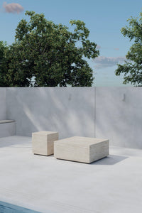 Lissabon Side Table 40x40x45 cm + Lissabon Side Table 80x80x35 cm - Beige