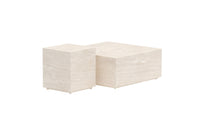 Lissabon Side Table 40x40x45 cm + Lissabon Side Table 80x80x35 cm - Beige