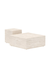 Lissabon Side Table 40x40x45 cm + Lissabon Side Table 80x80x35 cm - Beige