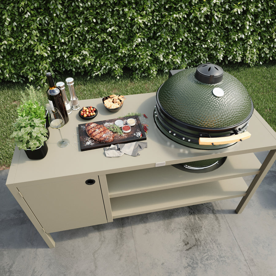 UMAMI Utekjøkken Modul 3 for kamado + Kamado SUMO Maxi, beige/grønn